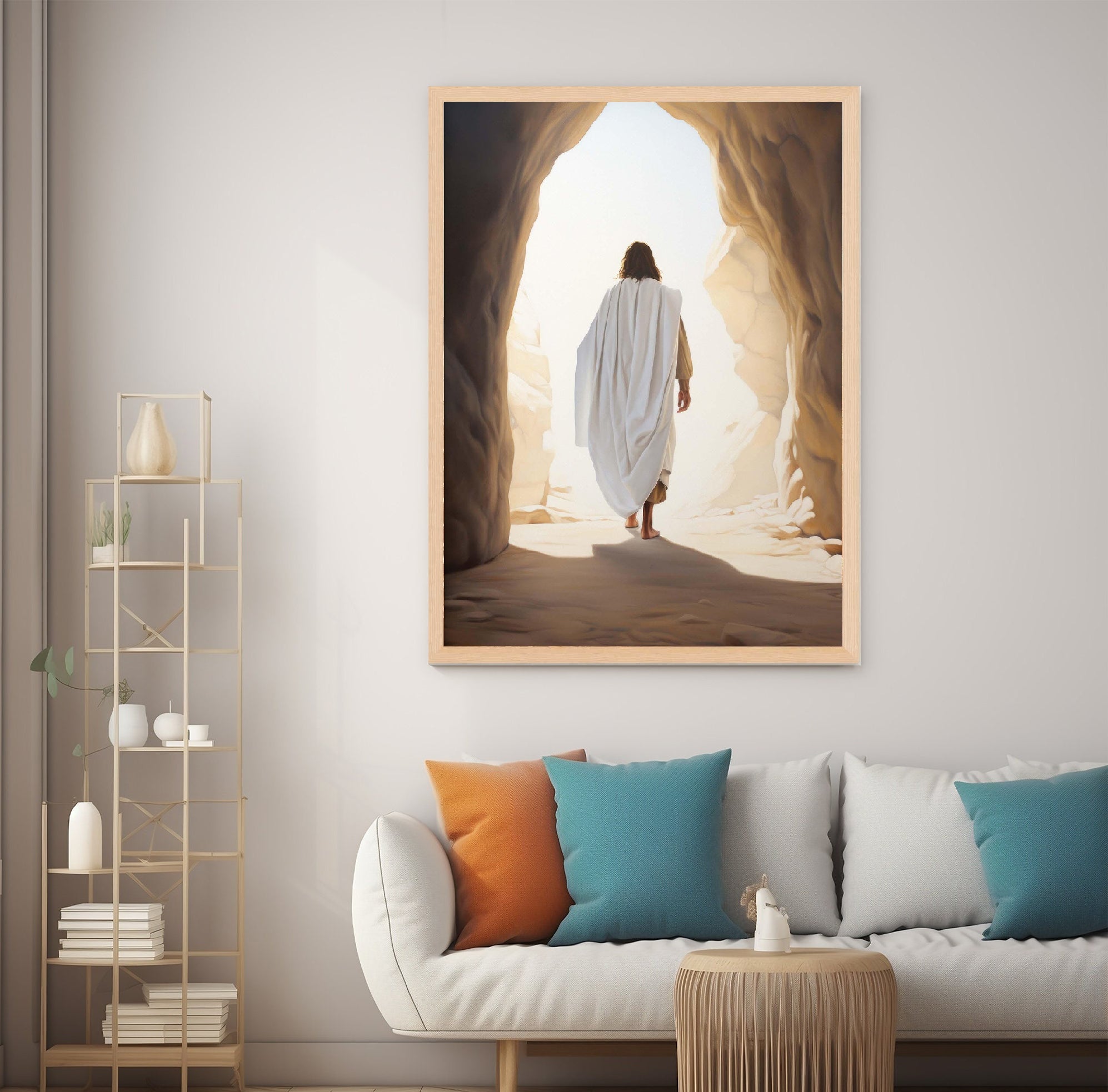 Jesus Christ Resurrected Poster, Easter Poster, Jesus Christ Leaving The Tomb Poster, He is Risen, Jesus Alive, Resurrection, Bible Art Poster